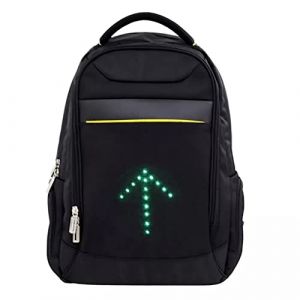 Image de Sac à Dos 20L noir à 48 LEDS pour Signaler sa Direction pour Vélo, trottinette... Télécommande et USB Rechargeable. Vend. français