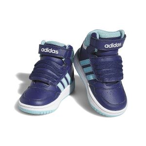 Image de Adidas Mixte bébé Hoops Mid Shoes-Low, Dark Blue/Light Aqua/FTWR White, 26 EU