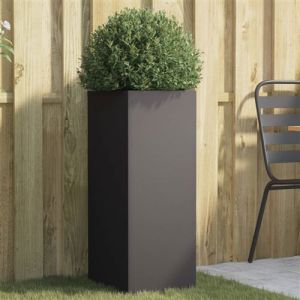 VidaXL Jardinière noir 32x27,5x75 cm acier laminé à froid