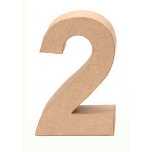 Glorex Chiffre en carton 2 qui tient debout - 17,5 x 12 cm