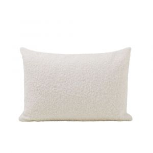 Housse de coussin en Bouclette à l'aspect laineux Ecru