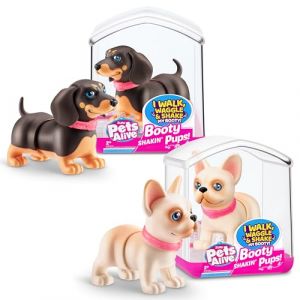 Pets Alive Booty Shaking Pups Jouet robotique à Piles (Lot de 2 : Bouledogue français et Dash Hound) par ZURU