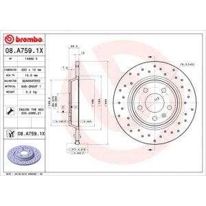 Brembo 2 Disques de frein Xtra 08.A759.1X