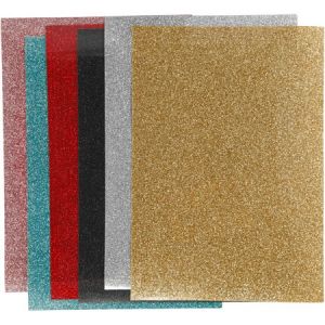 Creotime Feuilles thermocollant pailletées - 14,8 x 21 cm - 6 pcs