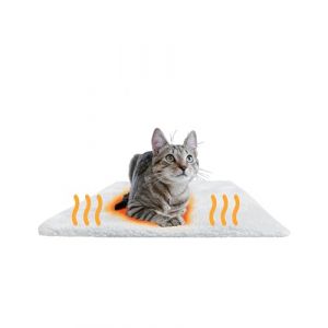 PiuPet Panier Chat Coussin Auto-Chauffant I 60x45cm I sans électricité (Blanc)