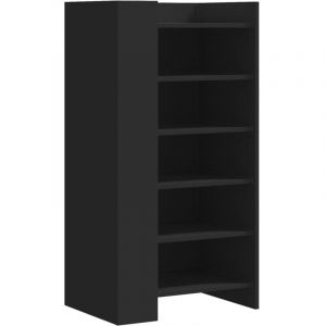 VidaXL Armoire à chaussures noir 52x37,5x100 cm bois d'ingénierie, rangement de chaussures, armoire de rangement de chaussures, organisateur de chaussures