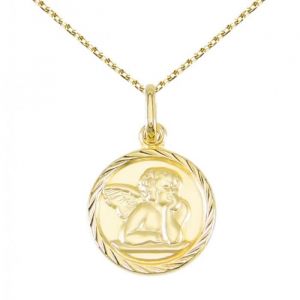 Collier L'atelier D'azur M&eacute;daille Ange Or Jaune - Cha&icirc;ne Dor&eacute;e Offerte - Couleur Unique - Taille Dor&eacute;
