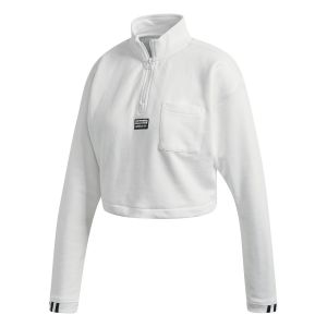 Adidas Cropped Sweat Shirt Femme, White, FR : M (Taille Fabricant : 46)
