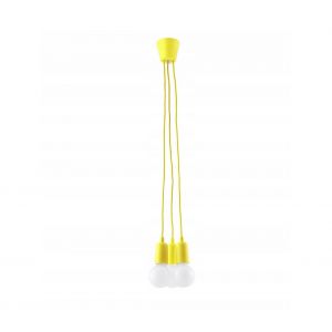 Image de Suspension DI PVC jaune 3 ampoules