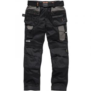 Scruffs Pantalon de travail Pro Flex Holster, noir, taille 40, longueur 81 cm