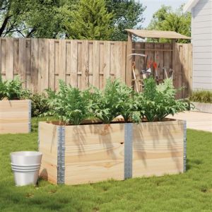 VidaXL Jardini&egrave;re 150x50 cm bois de pin massif, jardini&egrave;re d'ext&eacute;rieur, bac &agrave; fleurs, bac &agrave; tomates, jardini&egrave;re de terrasse, bac &agrave; pommes de terre