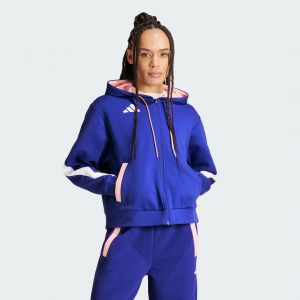 Adidas Team France Hoody W vêtement running femme Bleu - Taille L