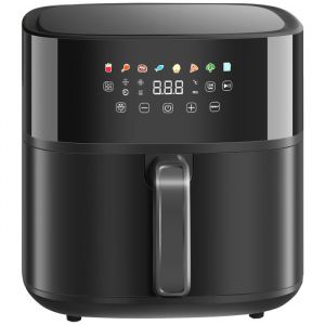 Homcom Friteuse à air - 8L - 1700W - 8 programmes température réglable et minuterie - acier et plastique - 325x41x32cm - noir
