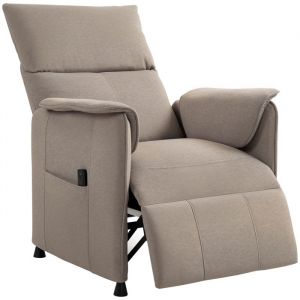 Homcom Fauteuil relax &eacute;lectrique - fonction m&eacute;moire, repose-pieds r&eacute;tractable, t&eacute;l&eacute;commande - marron