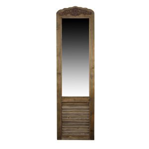 Image de Décoration d'Autrefois MIROIR ANCIEN RECTANGULAIRE VERTICAL SUR PIED BOIS 48.5x5x170cm