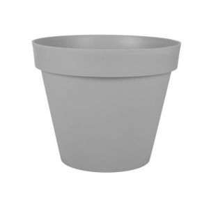 Eda Plastiques Pot de fleur rond Toscane Ø 40 x H.32 cm - Gris béton