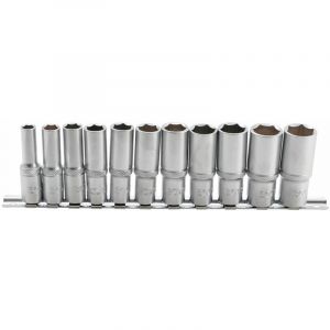 BGS Technic JEU DE 11 DOUILLES 6 PANS BGS LONGUES, PROFONDES, 8 A 19 mm CARRE 3/8