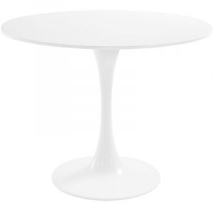 Privatefloor Table &agrave; Manger Ronde - 90 cm - Tulip Blanc