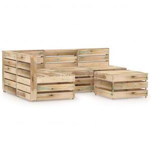 VidaXL Salon de jardin 5 pcs Bois de pin impr?gn? de vert