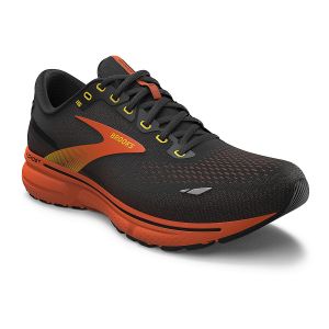 Brooks Homme Ghost 15 Sneaker, Noir, Jaune et Rouge, 42.5 EU