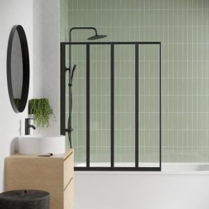Gelco Pare Baignoire 4 Volets - Lexia Noir - 110 X 140