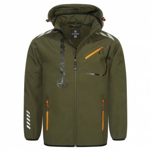 KIRKJUBØUR "Alvik" Hommes Veste SOFTSHELL 10 000 mm colonne d'eau kaki/orange