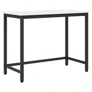 VidaXL Table Blanc 100 x 50 x 77 cm Bois d'ing&eacute;nierie et acier