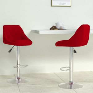 VidaXL Tabourets de bar Velours 2 pcs Rouge bordeaux Rouge