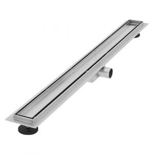 LuxeBath Caniveau de Douche 90 cm 2en1 à Carreler, Argent, Acier Inoxydable, avec Appareil