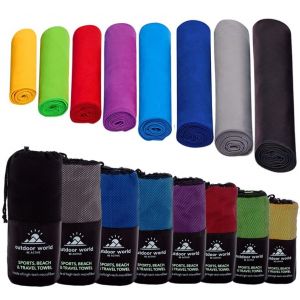 Outdoor World Serviette de Bain en Microfibre sechage Rapide, compacte, Ultra legere pour Natation, randonnee, Camping, Yoga, Sport
