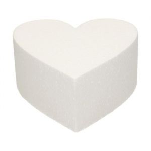 Cakesupplies GÂTEAU POLYSTYRÈNE COEUR 15CM BLANC