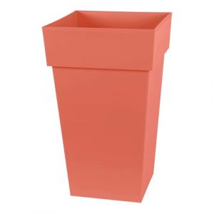 Eda Plastiques Pot de fleur carr&eacute; Toscane 39 x H.65 cm - Orange terre battue