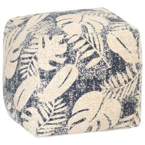 Image de VidaXL Pouf Design imprimé Beige et noir 45x45x45 cm Coton