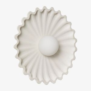 Applique Mural En B&eacute;ton Avec Boule En Cristal Sery Beige Cr&egrave;me