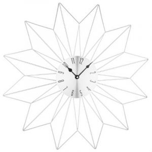 Image de Pendule Murale Métal "Etoile" 50cm Argent Prix