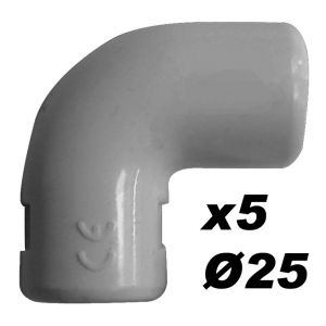 Zenitech Lot de 5 &eacute;querres IRL &Oslash;25mm Gris