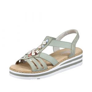 Rieker V0245, Sandale Femme, Vert, 39 EU