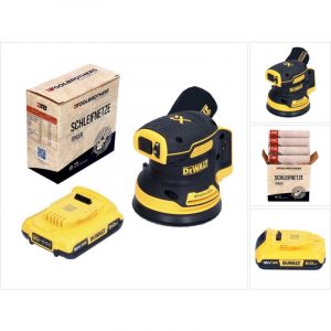 Dewalt DCW 210 N Ponceuse excentrique sans fil 18 V 125 mm brushless + 1x Batterie 2,0 Ah + 1x Ensemble de filets de ponçage