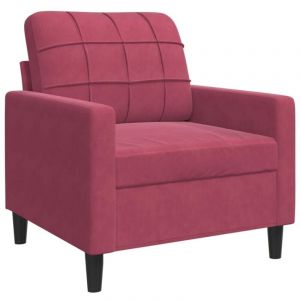 VidaXL Fauteuil Rouge bordeaux 60 cm Velours, fauteuil, canapé confortable, siège de canapé, canapé, fauteuil de club, fauteuil tv