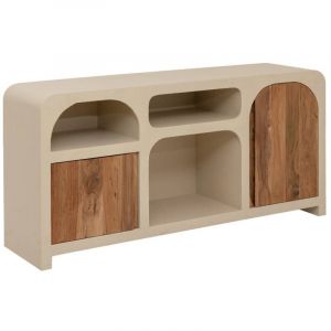 Buffet en mdf effet béton et acacia