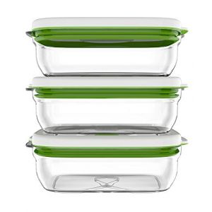 Fosa Trois r&eacute;cipients de mise sous vide alimentaire 1000 ml blanc et vert