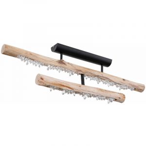 Globo Plafonnier LED projecteurs design lampe en bois naturel &eacute;clairage de salon en cristal 15354-30D