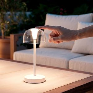 Lampe à Poser LED Portable Extérieur Métal avec Batterie Rechargeable Lendora Beige