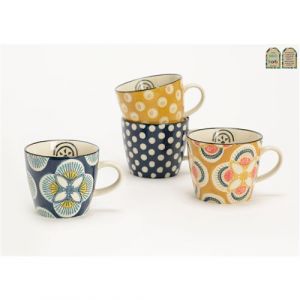 Mug Imany 30 cl (lot de 4) - Amadeus - Multicolore - Gr&egrave;s