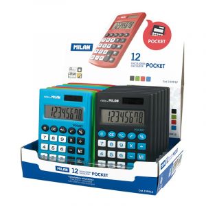 Lot de 12 calculatrices de poc 8 chiffres Soft Touch Couleurs orties