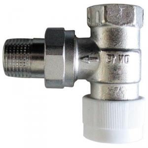 Oventrop 1183766 - Corps de robinet &eacute;querre 20x27 DN 20 s&eacute;rie AV6 &agrave; pr&eacute;r&eacute;glage raccordement filet&eacute; M30x1.5 capuchon de protection blanc