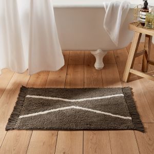 Tapis de bain tufté 1600g/m², Negar aki/Écru Taille 50X80 cm