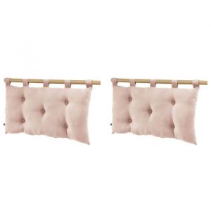 Terre de Nuit Lot de 2 têtes de lit à suspendre double gaze 50x80 cm rose - Rose