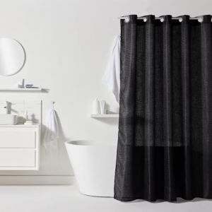 Today Rideau de Douche gauffré 180/200 Polyester Black Utility