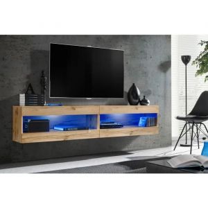 Meuble TV Komodee TIVOLI SET4 - LED Bleues - Espace ouvert Wotan Wotan 35 x 200 x 41 cm